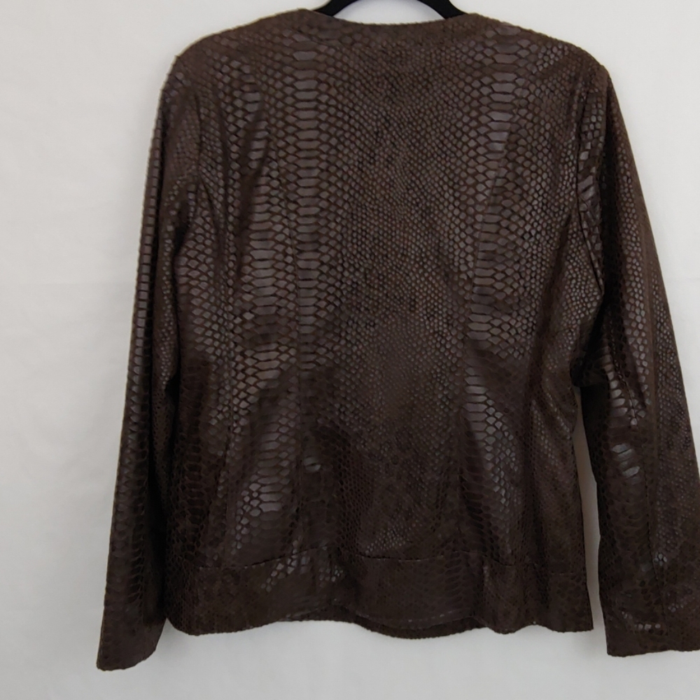 Dana Buchman Brown Snakeskin Faux Leather Medium - Picture 3 of 5
